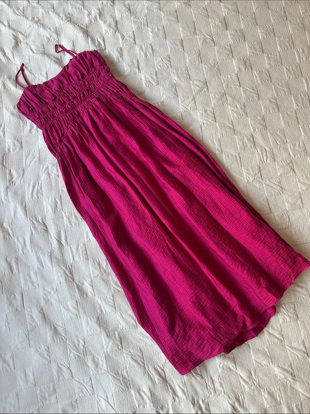 Aqua Magenta Maxi Dress with Spaghetti Straps - Picture 4 of 5